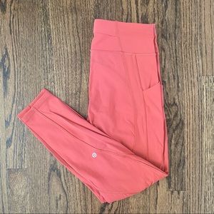 Lululemon time to sweat leggings - peachy-pink